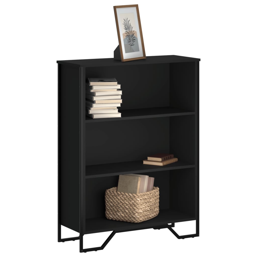 Bookcase 80x31x106 cm Engineered Wood Black 106 cm
