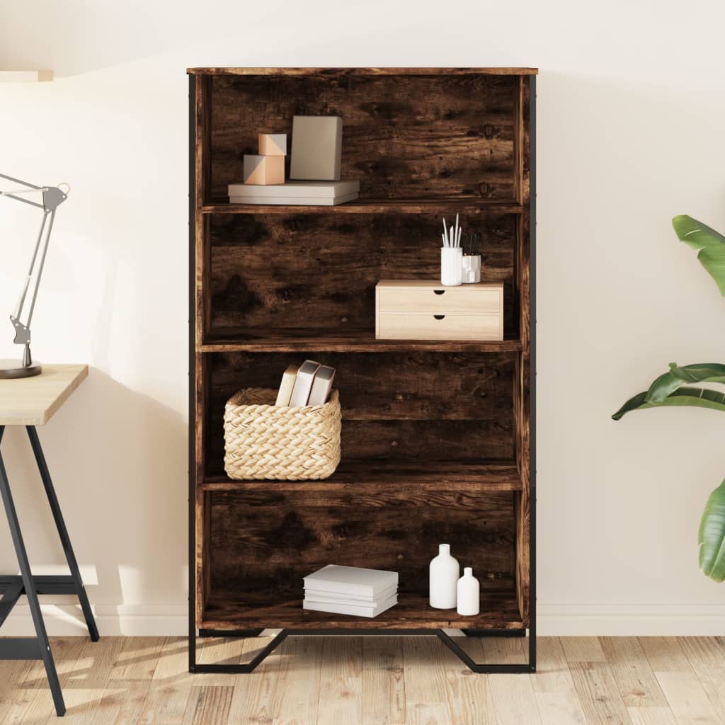 Bookcase 80x31x106 cm Engineered Wood Smoked oak 137.5 cm