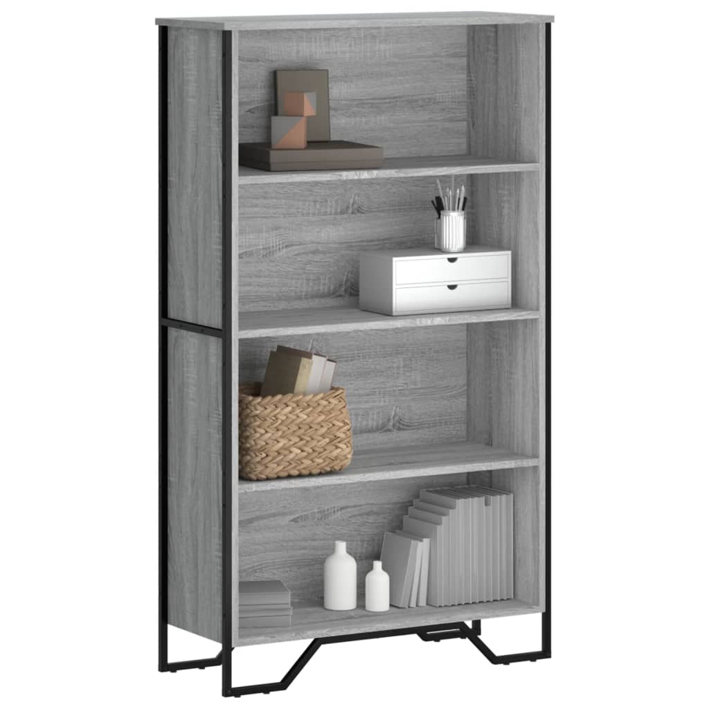Bookcase 80x31x106 cm Engineered Wood Grey sonoma 137.5 cm