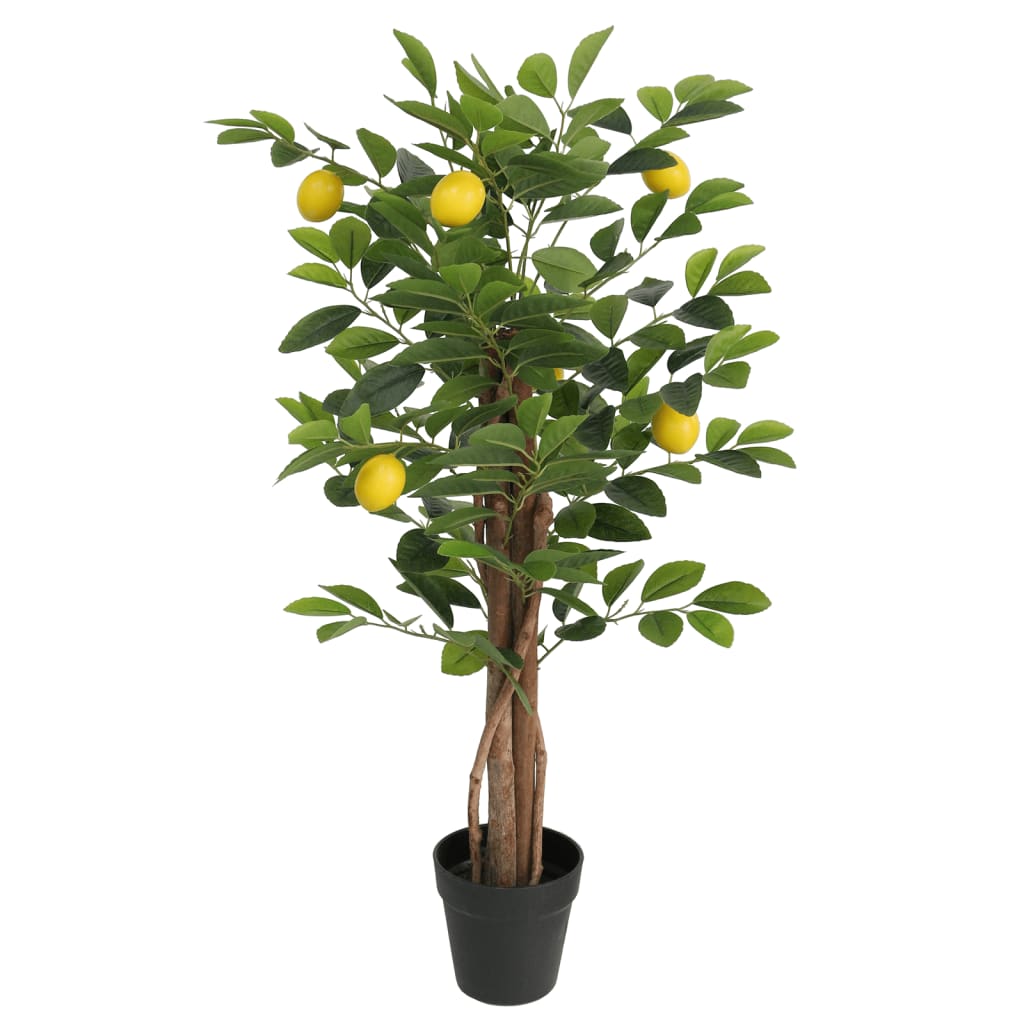 Artificial Lemon Tree with 3 Trunks Green PP 85 cm
