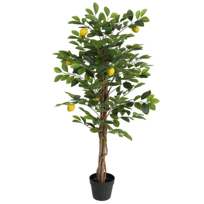 Artificial Lemon Tree with 3 Trunks Green PP 120 cm