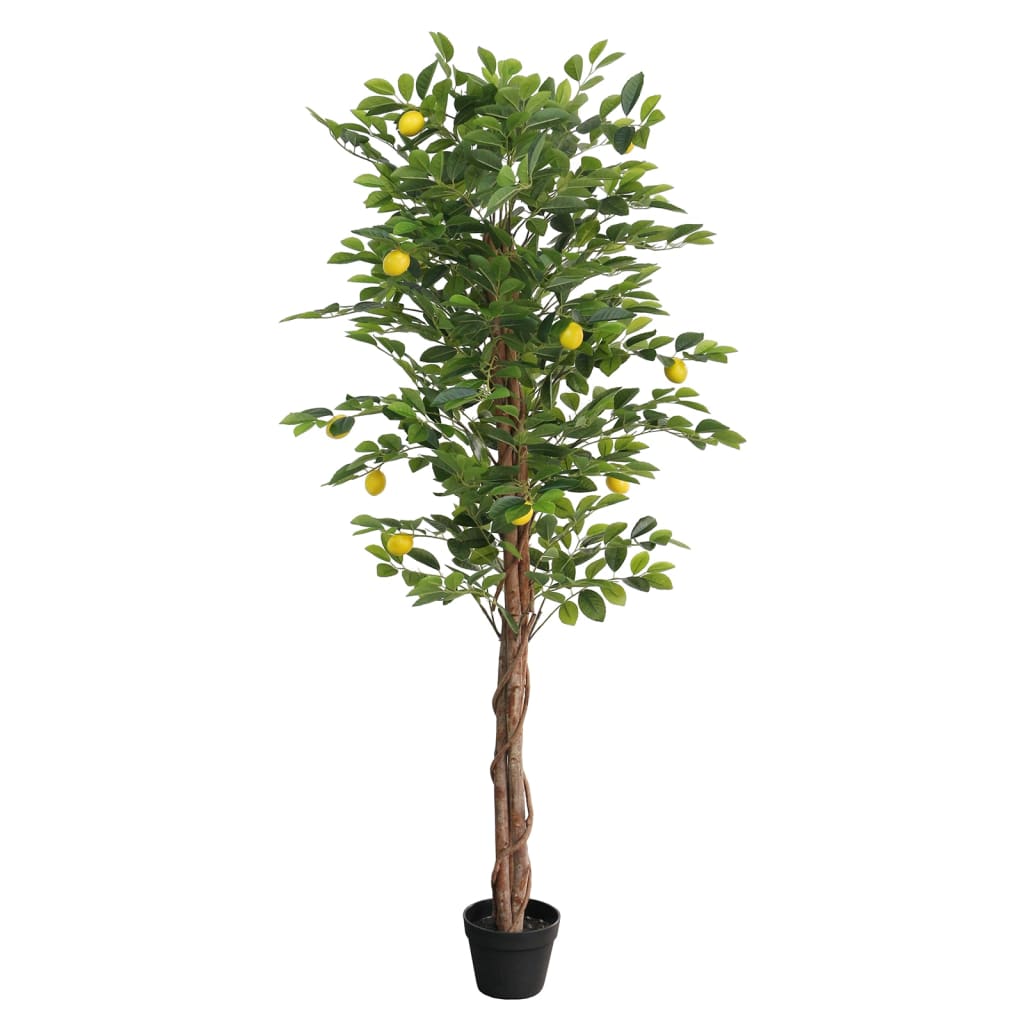 Artificial Lemon Tree with 3 Trunks Green PP 180 cm