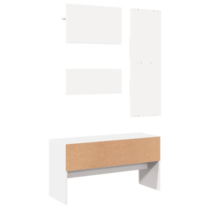 4 Piece Hallway Furniture Set Engineered Wood White
