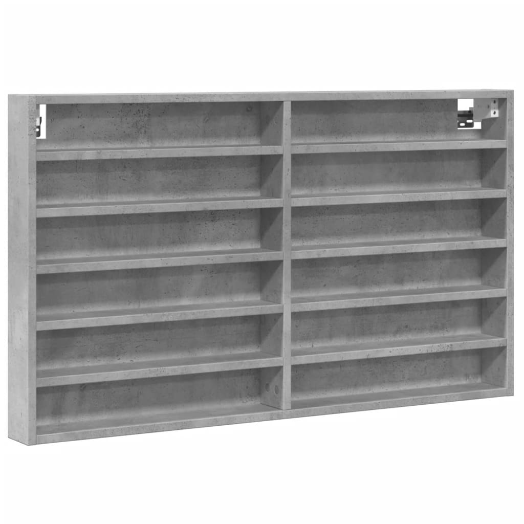Vitrine Cabinet 100x8.5x58 cm Engineered Wood Concrete grey