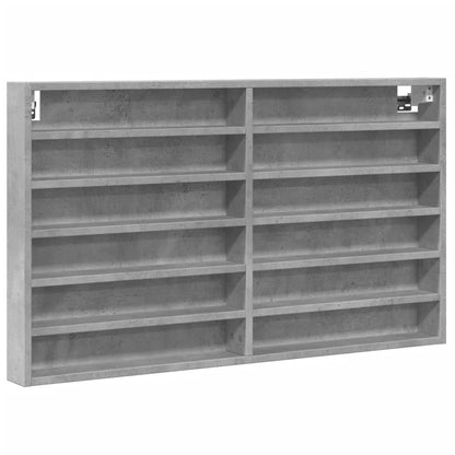 Vitrine Cabinet 100x8.5x58 cm Engineered Wood Concrete grey