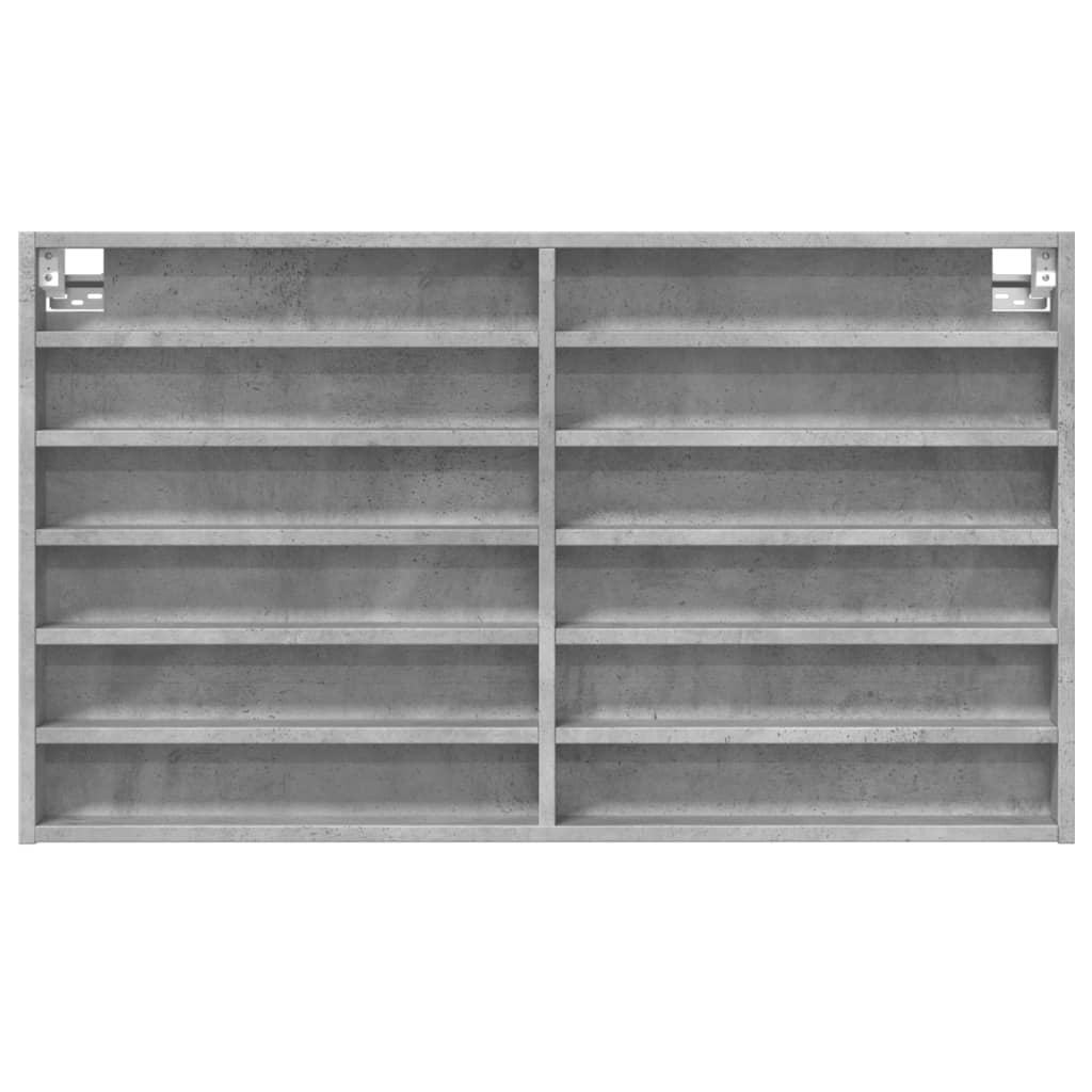 Vitrine Cabinet 100x8.5x58 cm Engineered Wood Concrete grey