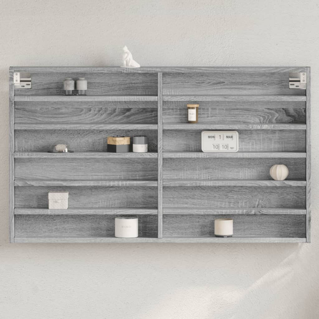 Vitrine Cabinet 100x8.5x58 cm Engineered Wood Grey sonoma