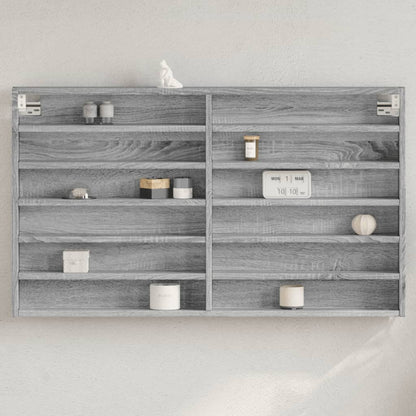 Vitrine Cabinet 100x8.5x58 cm Engineered Wood Grey sonoma