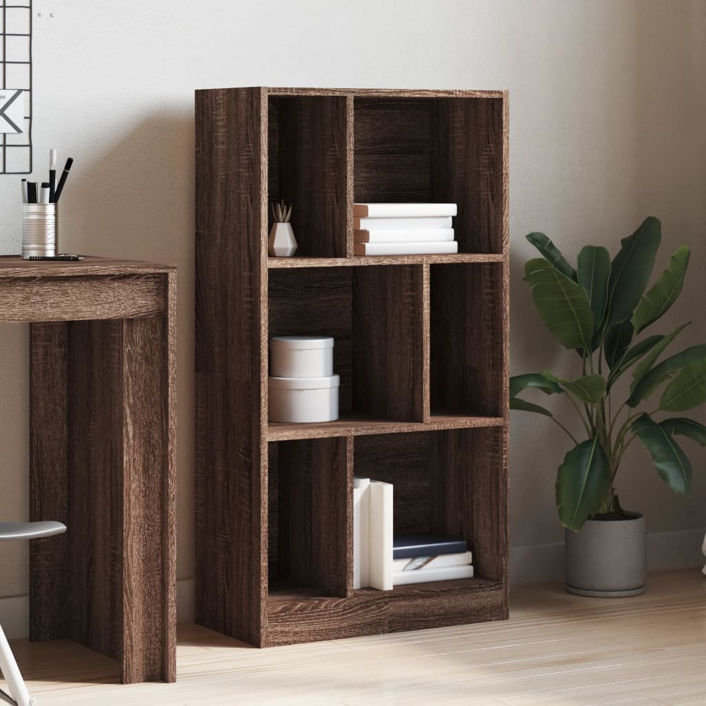 Bookcase 57x28,5x174 cm Engineered Wood Brown oak