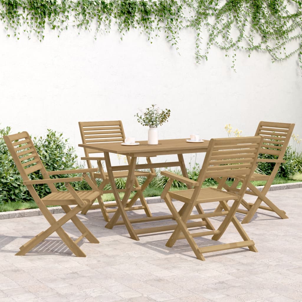 vidaXL 5 Piece Garden Dining Set Solid Wood Acacia 3