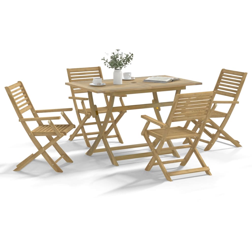 vidaXL 5 Piece Garden Dining Set Solid Wood Acacia 1