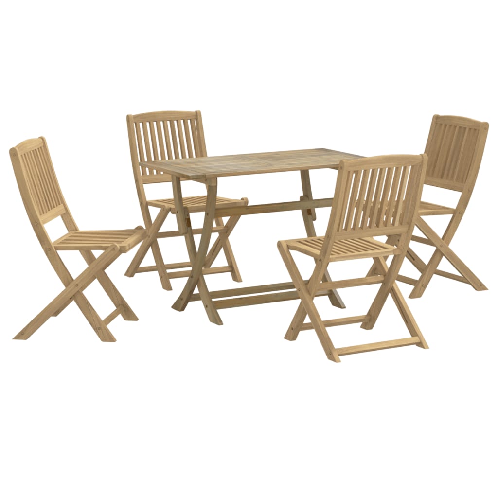 vidaXL 5 Piece Garden Dining Set Solid Wood Acacia 2