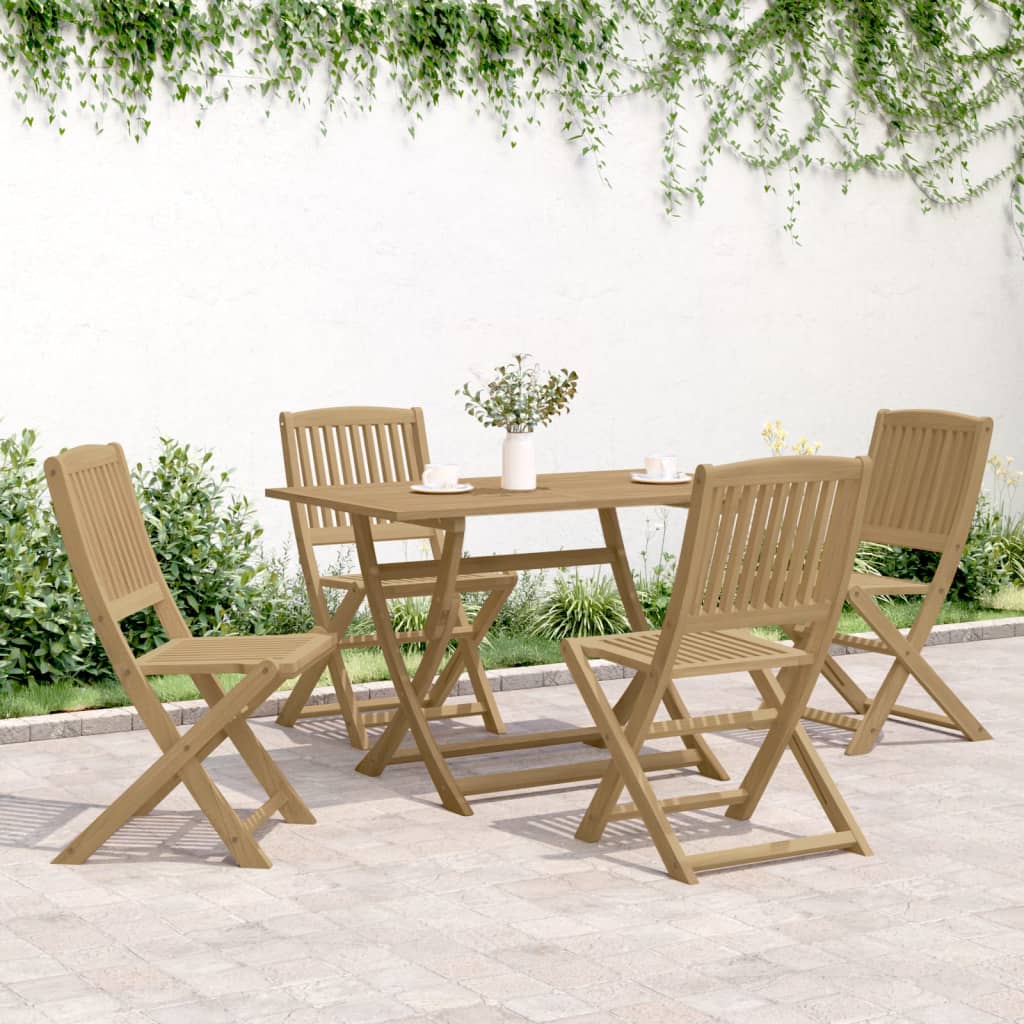 vidaXL 5 Piece Garden Dining Set Solid Wood Acacia 3