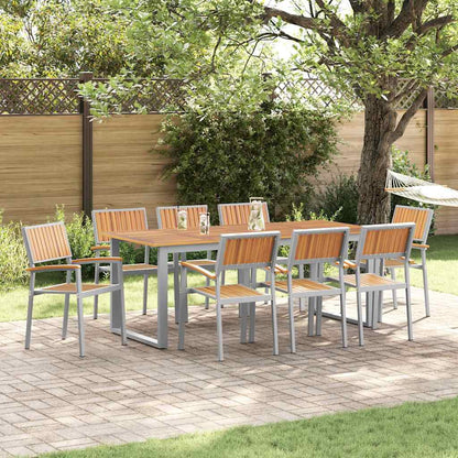 Stacking Chair Brown Solid Acacia Wood Stackable 8