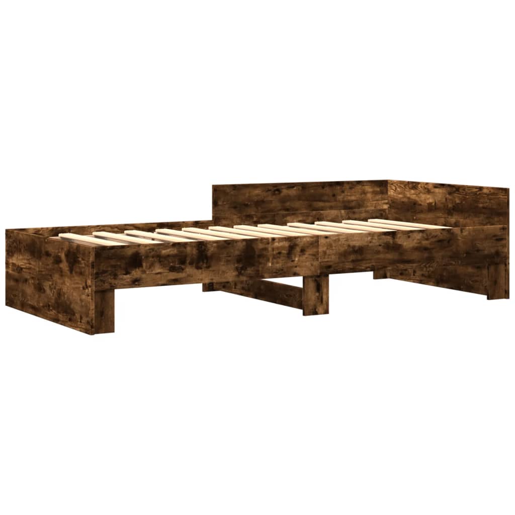 Bed Frame without Mattress Engineered Wood Length 190 cm Smoked oak 90 cm