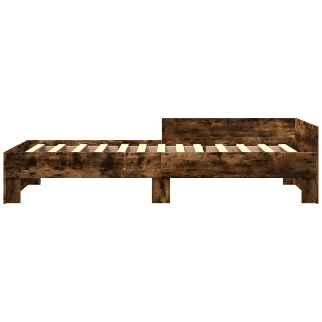 Bed Frame without Mattress Engineered Wood Length 190 cm Smoked oak 90 cm