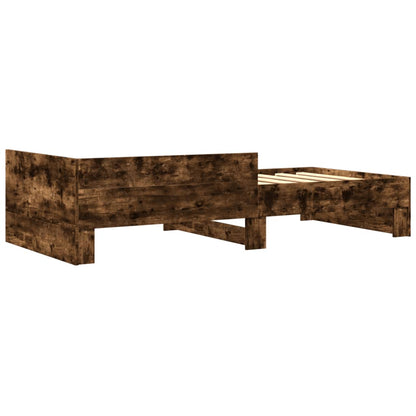 Bed Frame without Mattress Engineered Wood Length 190 cm Smoked oak 90 cm
