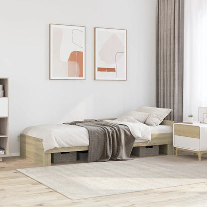 Bed Frame without Mattress Engineered Wood Length 190 cm Sonoma oak 75 cm