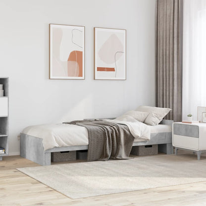 Bed Frame without Mattress Engineered Wood Length 190 cm Concrete grey 75 cm
