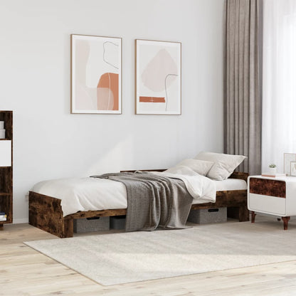 Bed Frame without Mattress Engineered Wood Length 190 cm Smoked oak 75 cm