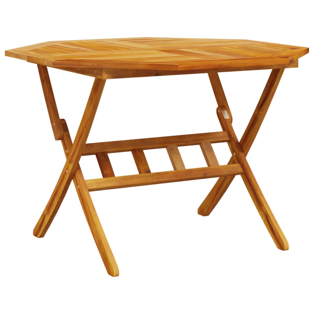 5 Piece Folding Garden Dining Set Solid Wood Acacia With armrest