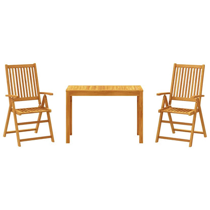 vidaXL 3 Piece Garden Dining Set Solid Wood Acacia 2