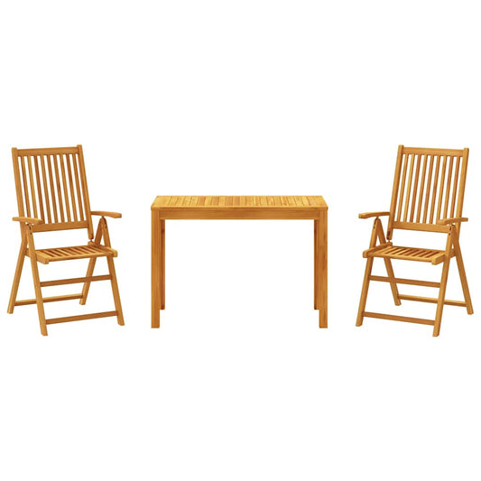 vidaXL 3 Piece Garden Dining Set Solid Wood Acacia 2