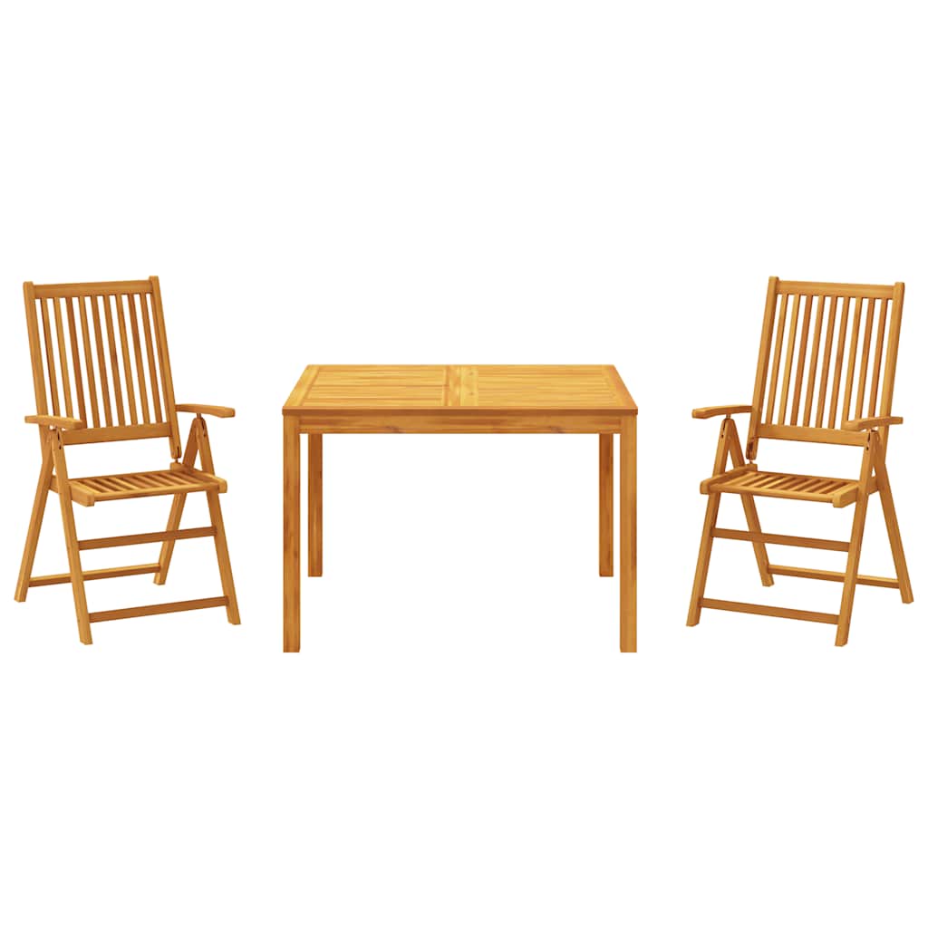 vidaXL 3 Piece Garden Dining Set Solid Wood Acacia 2
