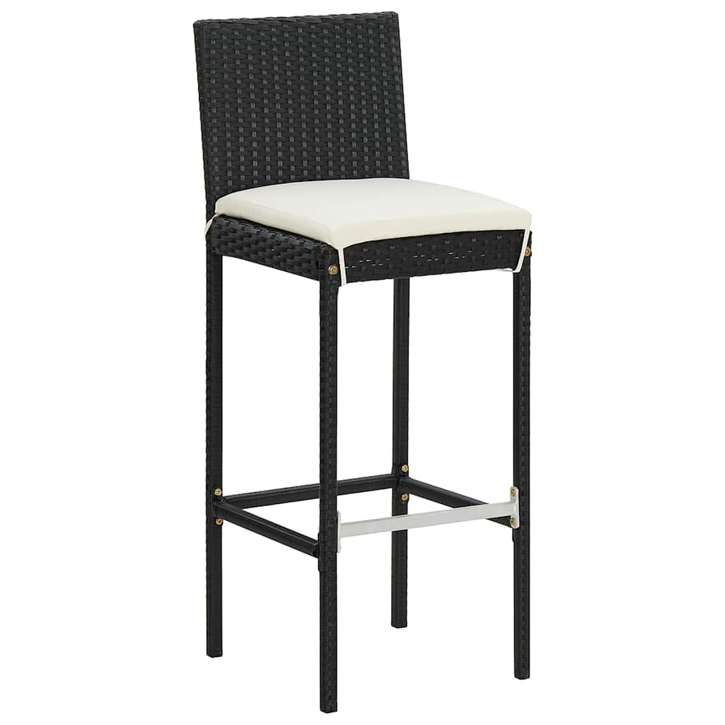 vidaXL 5 Piece Garden Bar Set Black Solid Wood Acacia and Poly Rattan 4