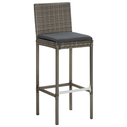 vidaXL 5 Piece Garden Bar Set Grey Solid Wood Acacia and Poly Rattan 4
