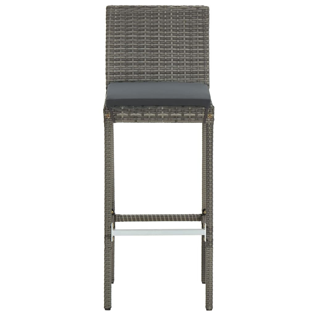 vidaXL 5 Piece Garden Bar Set Grey Solid Wood Acacia and Poly Rattan 6