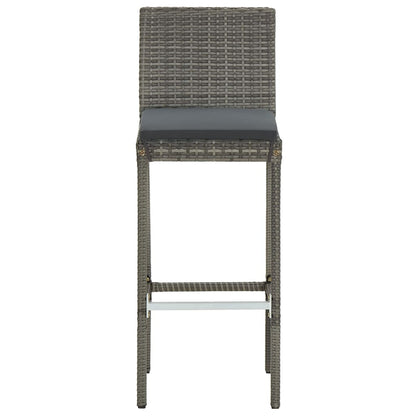 vidaXL 5 Piece Garden Bar Set Grey Solid Wood Acacia and Poly Rattan 6