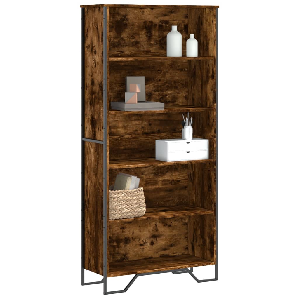 Bookcase 80x31x106 cm Engineered Wood Smoked oak 169 cm