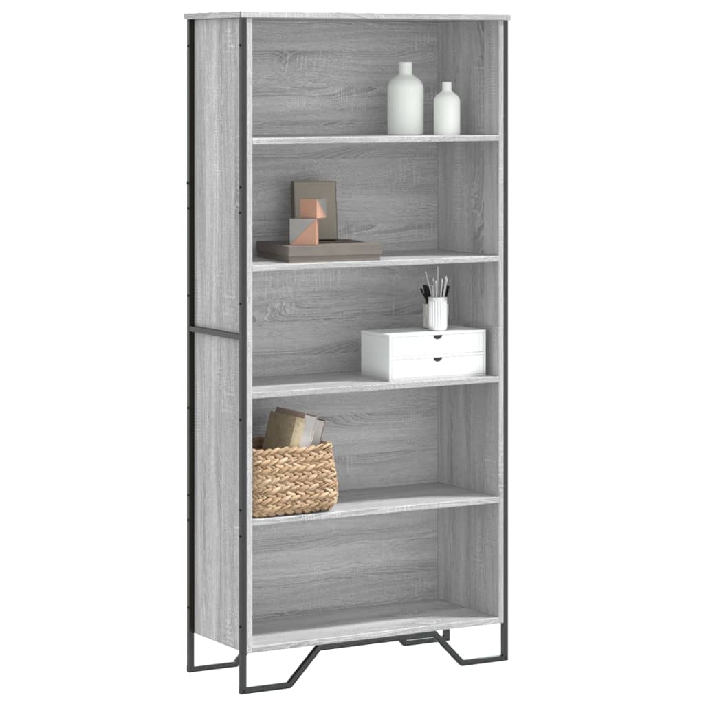 Bookcase 80x31x106 cm Engineered Wood Grey sonoma 169 cm
