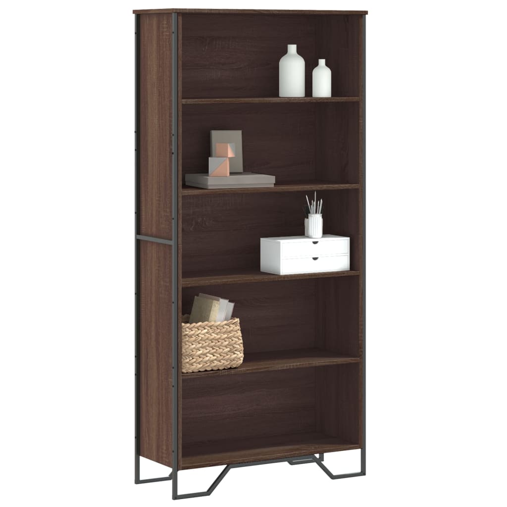 Bookcase 80x31x106 cm Engineered Wood Brown oak 169 cm