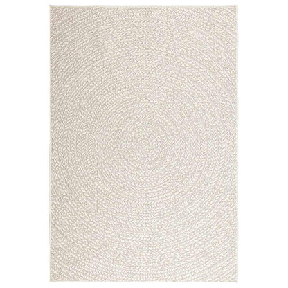 Rug ZIZUR Jute Look Indoor and Outdoor Round Cream 120 x 170 cm
