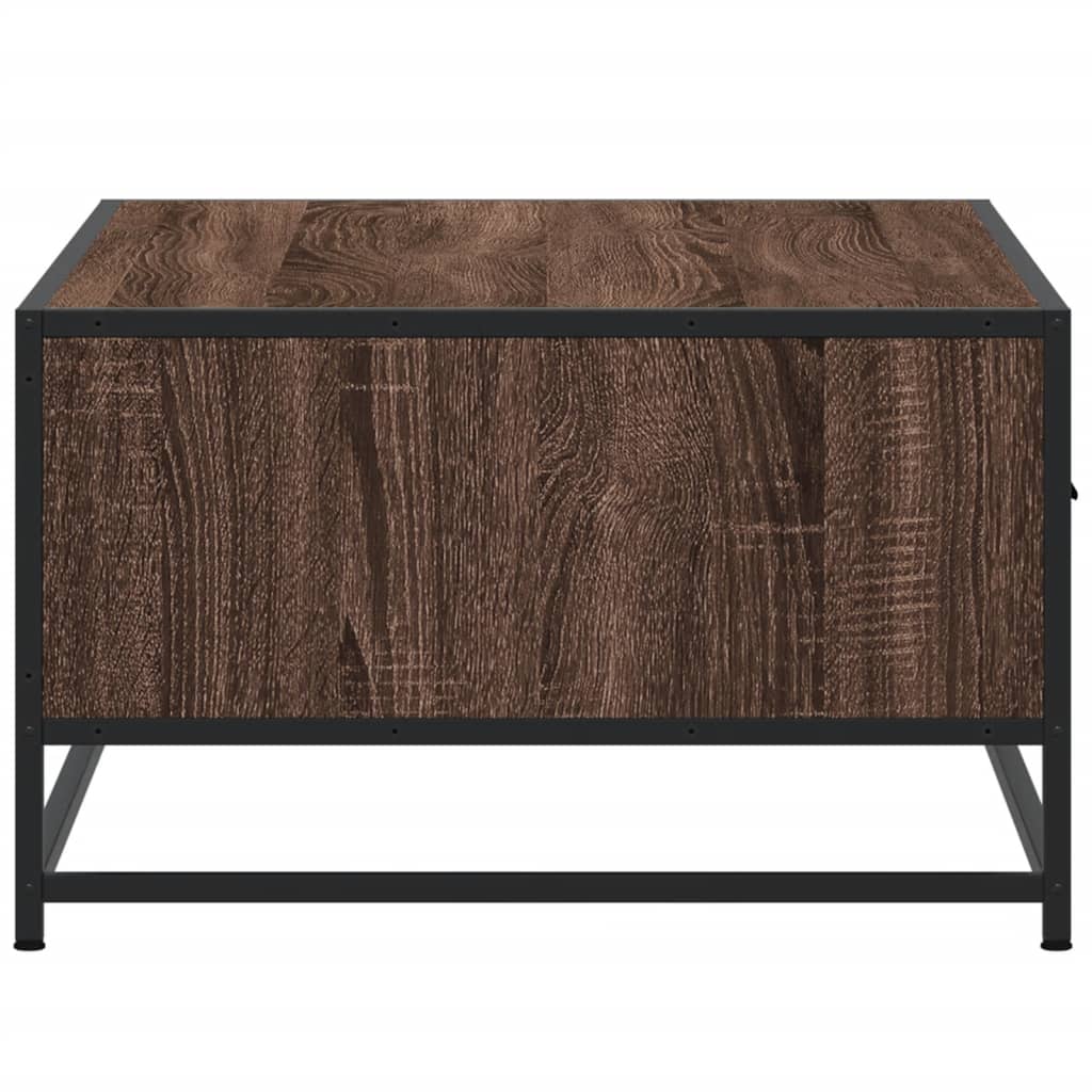 Coffee Table 90x57x35 cm Engineered Wood and Metal Brown oak