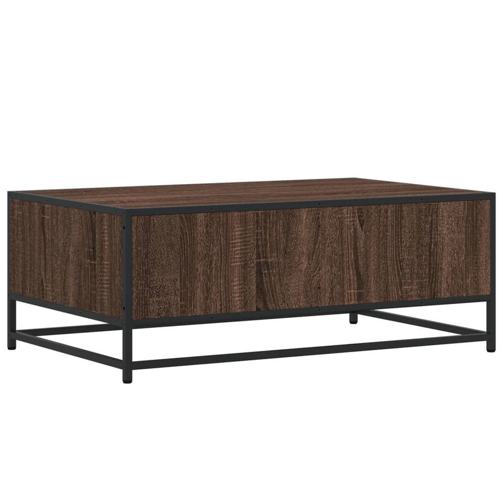 Coffee Table 90x57x35 cm Engineered Wood and Metal Brown oak