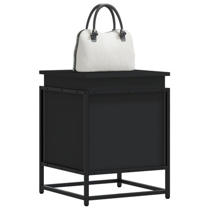 Storage Box with Lid 40x40x51,5 cm Engineered Wood Black 40 x 40 x 51.5 cm