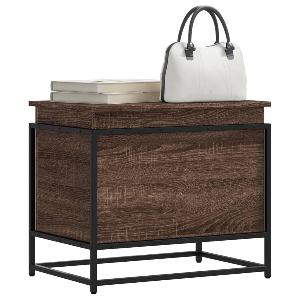 Storage Box with Lid 40x40x51,5 cm Engineered Wood Brown oak 60 x 40 x 51.5 cm