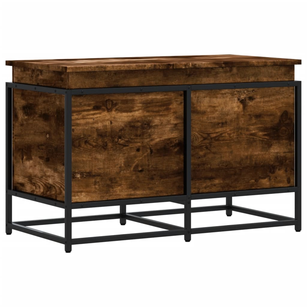 Storage Box with Lid 40x40x51,5 cm Engineered Wood Smoked oak 80 x 40 x 51.5 cm