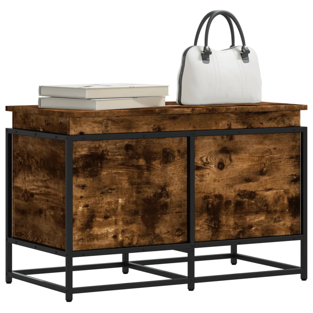 Storage Box with Lid 40x40x51,5 cm Engineered Wood Smoked oak 80 x 40 x 51.5 cm
