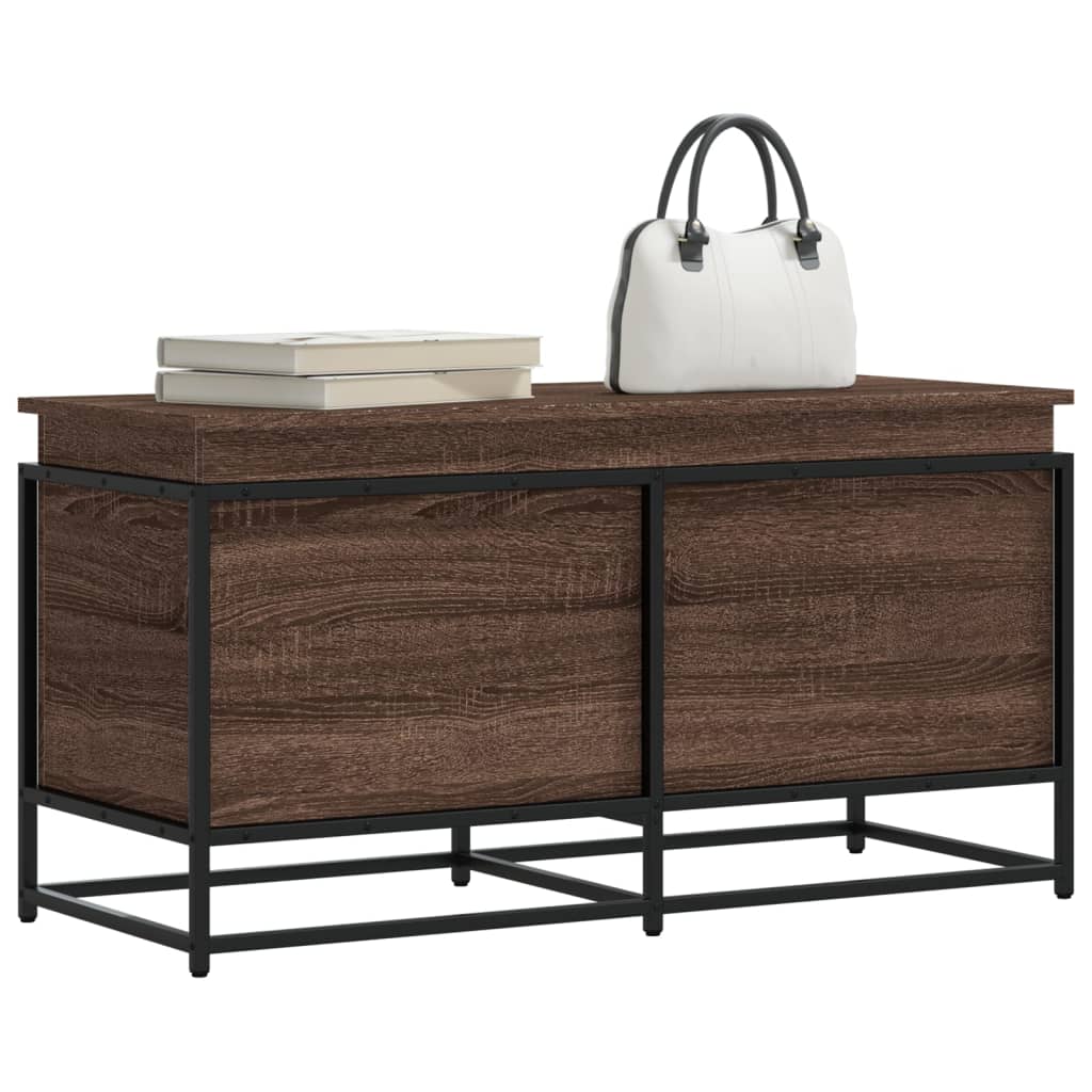 Storage Box with Lid 40x40x51,5 cm Engineered Wood Brown oak 100 x 40 x 51.5 cm