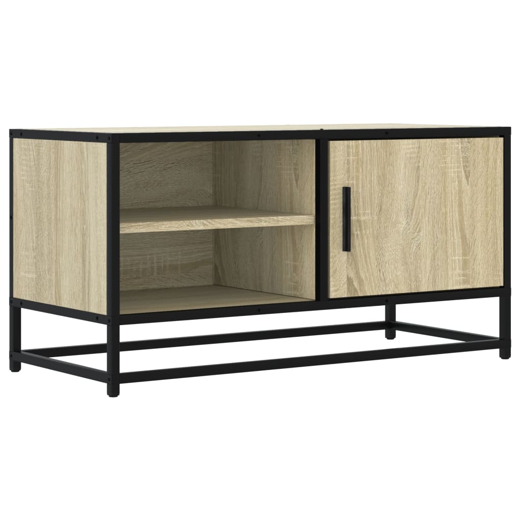 TV Cabinet 80x34,5x40 cm Engineered Wood and Metal Sonoma oak