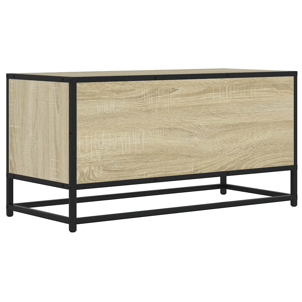 TV Cabinet 80x34,5x40 cm Engineered Wood and Metal Sonoma oak