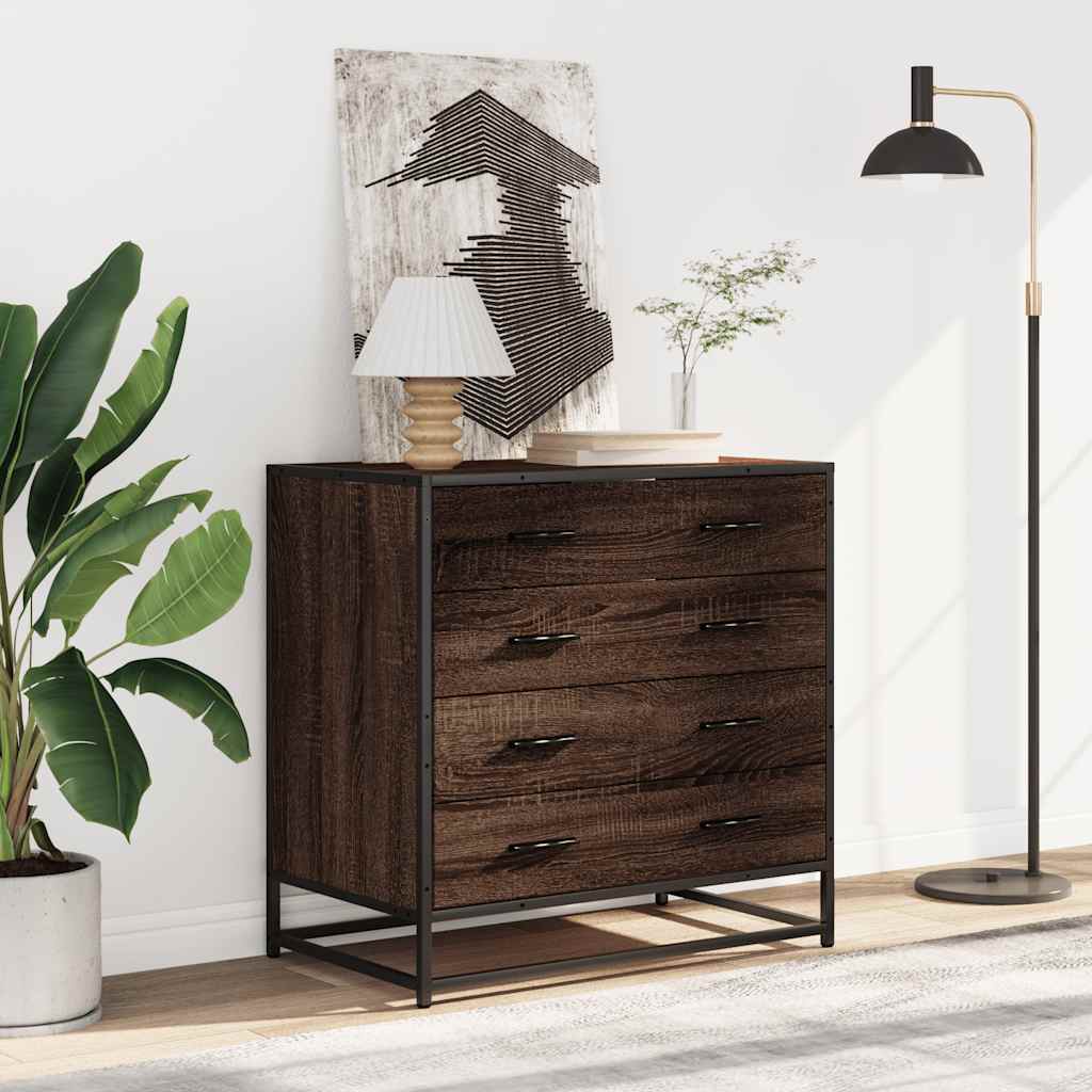 Drawer Cabinet 70x41x70 cm Engineered Wood Brown oak