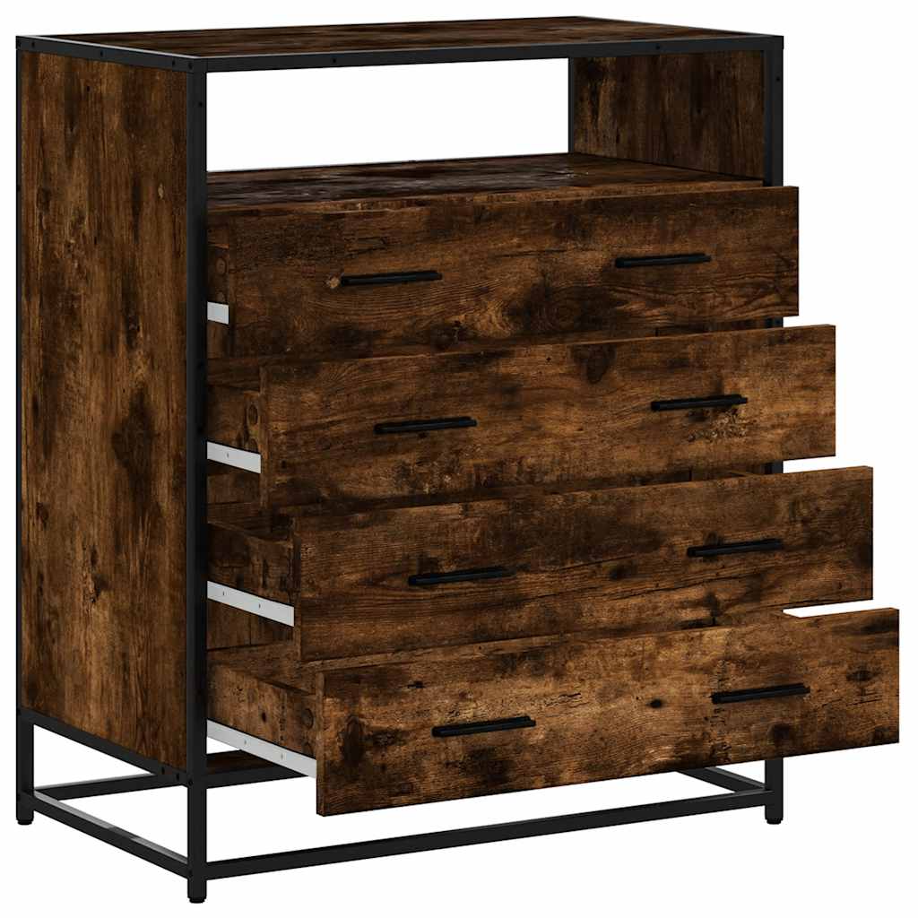 Drawer Cabinet 70x41x83,5 cm Engineered Wood Smoked oak