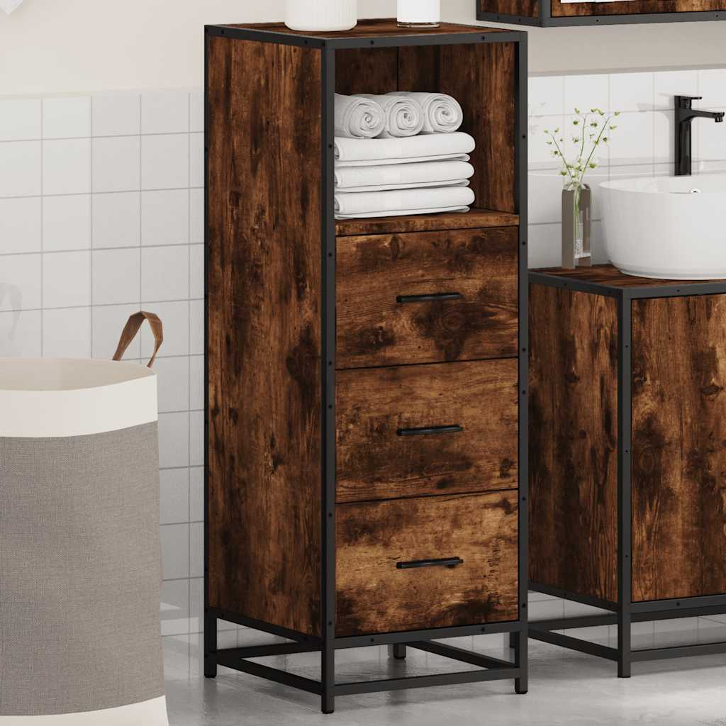 Bathroom Cabinet 35x37,5x100 cm Engineered Wood Smoked oak