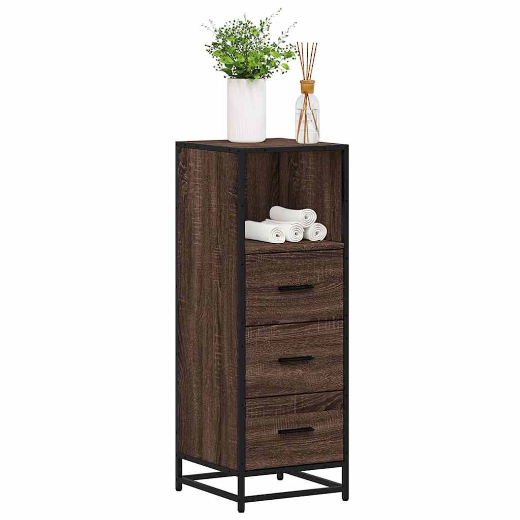 Bathroom Cabinet 35x37,5x100 cm Engineered Wood Brown oak