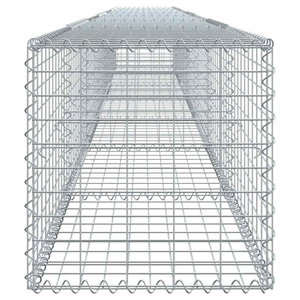 vidaXL Gabion Basket with Cover 700x50x50 cm Galvanised Iron 4